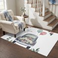 thumbnail image 3 of Area Rugs 3'x5', Car Rose Carpet Runner Indoor Outdoor Rugs Home Decor Aesthetic, Wedding Balloons Leaves Floral Birds Non Slip Mats Washable Accent Rug for Living Room Bedroom, 3 of 8
