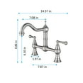thumbnail image 4 of Clearance! Double Handle Widespread Kitchen Faucet with Traditional Handles, 4 of 8