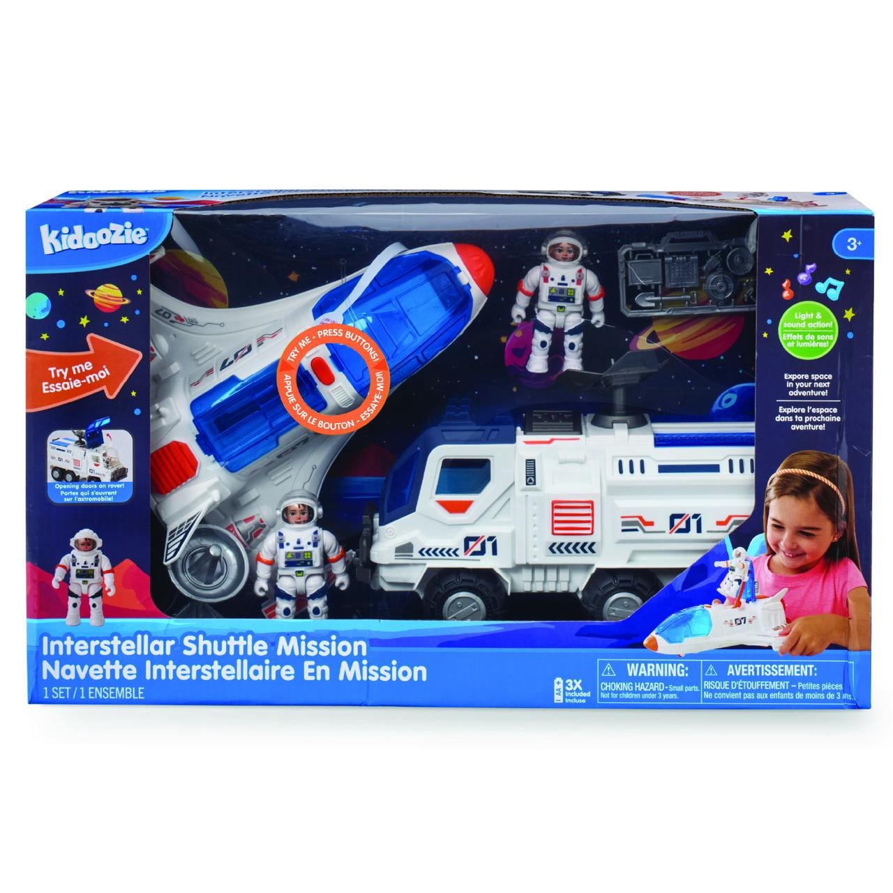 Kidoozie Interstellar Shuttle Mission – Shuttle, Space Rover, Astronauts & Accessories – Ages 3 Years+