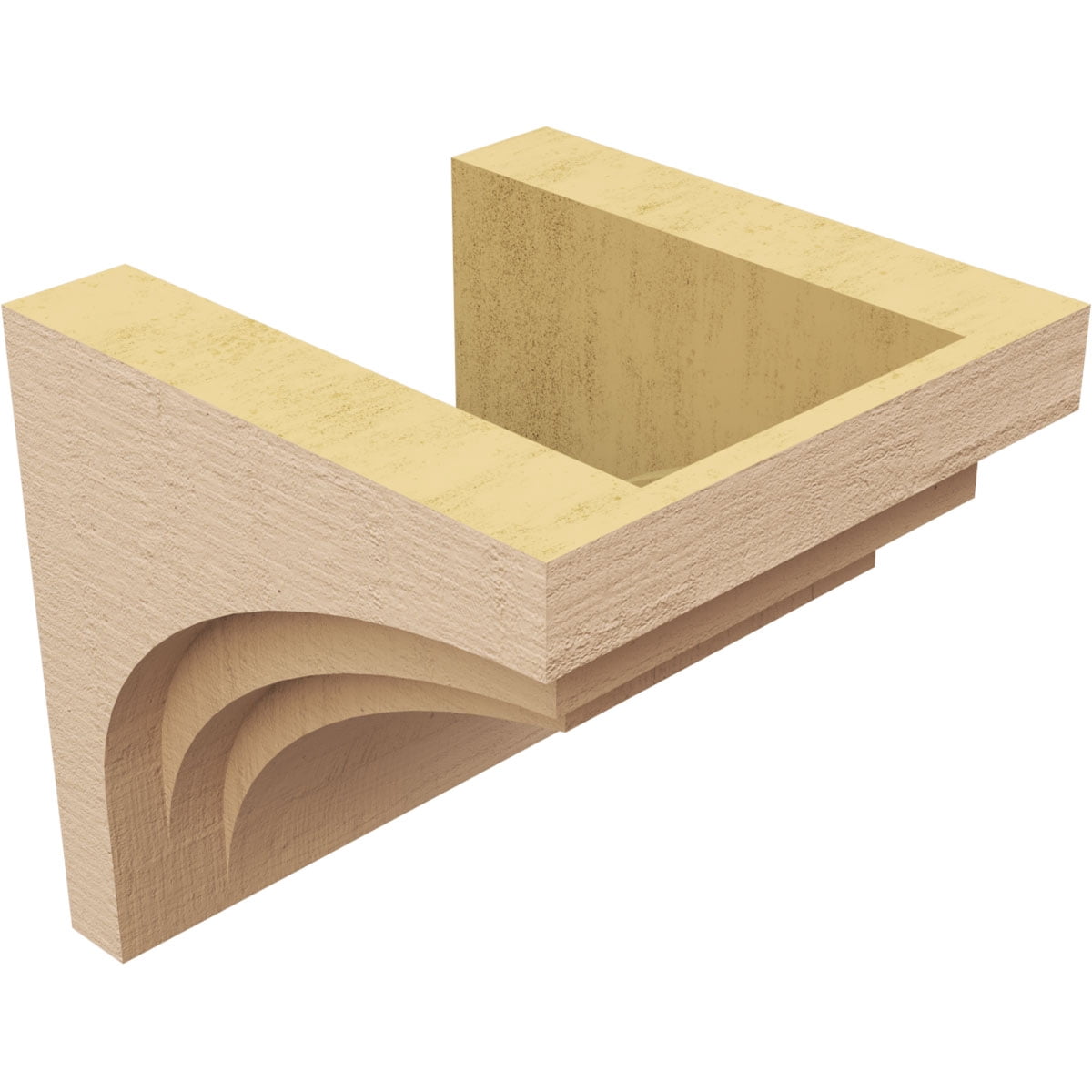 10"W x 10"D x 10"H Wide Rockford Rough Cedar Woodgrain TimberThane Corbel, Primed Tan