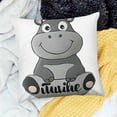 thumbnail image 2 of Autua Cute Hippo Pillow Square for Home Furnishing 1PC 18x18in, 2 of 5