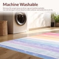 thumbnail image 4 of Pastel Rainbow Stripes Soft Area Rug Cute Decor, Non Slip, Stain Resistant, Washable Area Rugs for Living Room, Bedroom 2x3ft, 4 of 6