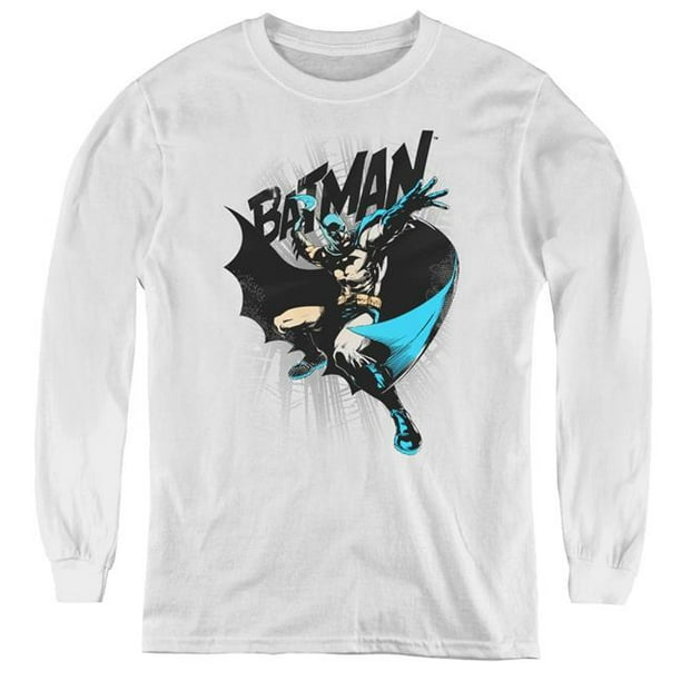 T-shirt à Manches Longues Batman & Batarang & 44; Blanc - Grand
