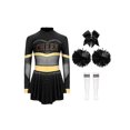 thumbnail image 1 of HULIJA Tenues de Cheerleading pour Filles Enfants Halloween Cheer Leader Costume de Cosplay Rave Fête Danse Justaucorps Robe Noir B 14, 1 of 7