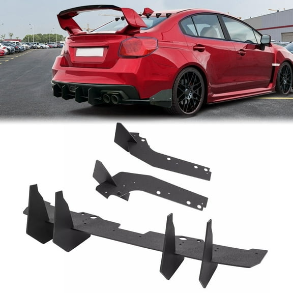 Rear Bumper Lip Diffuser Corner Spat Apron Winglet For 15-21 18 Subaru WRX STI