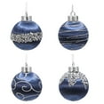 thumbnail image 4 of SLYNSHome 9Pcs Christmas Tree Balls Ornaments,Luxury Christmas Satin Balls Vintage Glitter Hanging Decorations for Holiday Wedding Party - Blue, 4 of 8