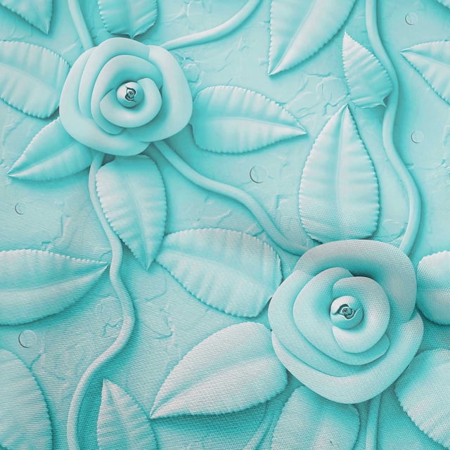 oneOone Rayon Aqua Blue Fabric Florals Sewing Craft Projects Fabric Prints By Yard 56 Inch Wide