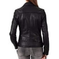 thumbnail image 2 of QAWACH Women Leather Jacket - Lambskin Winter Vintage Motorcycle Biker Jacket, Moto Riding & Racing Jackets, 2 of 5