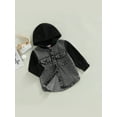 thumbnail image 3 of Genuiskids Kids Toddler Baby Boys Denim Jackets Baby Autumn Fall Clothing Long Sleeve Hooded Button Up Coats Toddler Children Fashion Outerwear, 3 of 9