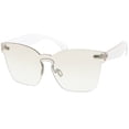 thumbnail image 2 of Oversize Rimless Keyhole Nose Bridge Mono Lens Horn Rimmed Sunglasses 63mm (Clear), 2 of 4