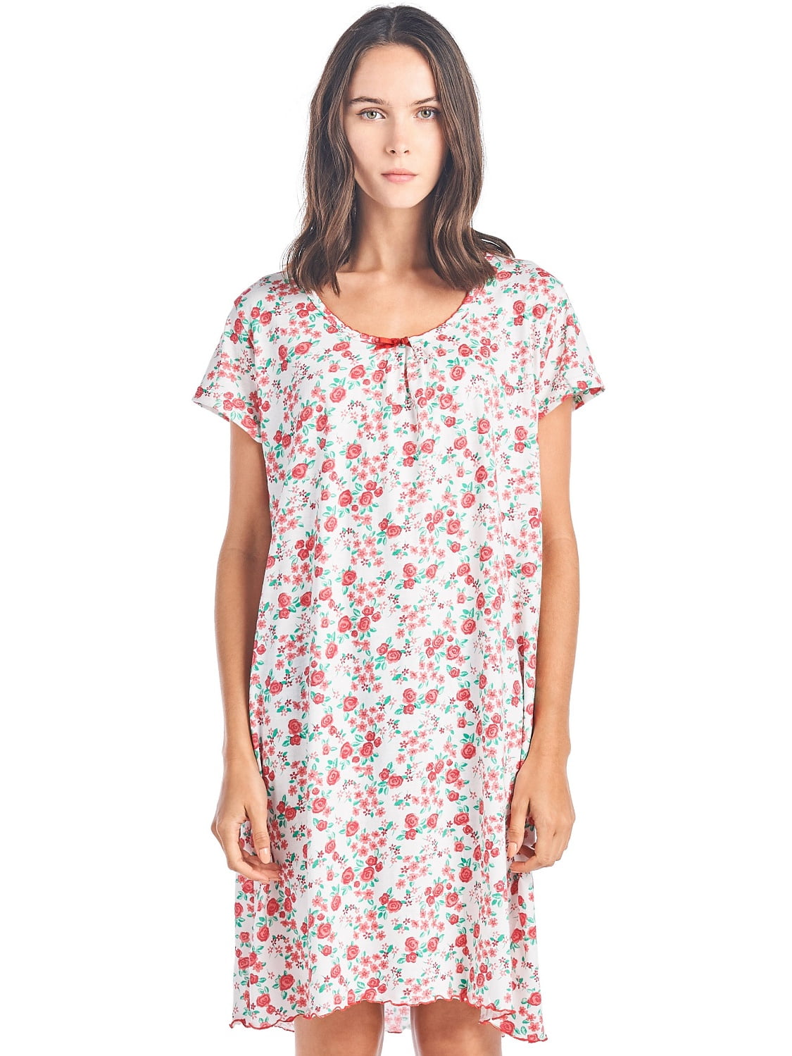 Casual Nights - Casual Nights Women's Cotton Short Sleeve Nightgown