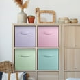 thumbnail image 5 of Sorbus Collapsible Cube Fabric Storage Bins (10" x 10"), 4 Pack, in Child & Nursery Pastel Colors, 5 of 6