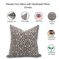 thumbnail image 4 of Fabdivine Block Print Throw Pillow Cover, 14x20 Inch Thick Linen Decorative Cushion Cover, Floral Print Boho Design Brown Pillow Cover for Sofa and Couch, 4 of 5