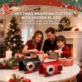 thumbnail image 4 of Wiher Wrapping Paper Cutter & Tape Dispenser, Gift Wrap Cutter Tool Dual Use Sliding Design with 4 Tapes & 2 Replacement Blades for Holiday & Birthday Gift Wrapping Paper Roll, 2 Pack（Black Red）, 4 of 8
