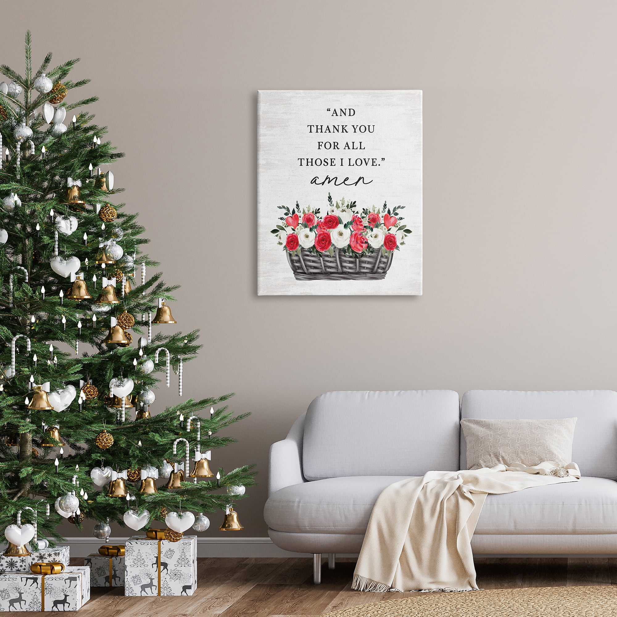 Stupell Industries Thank You Loving Rose Blooms Botanical & Floral Painting Gallery Wrapped Canvas Art Print Wall Art, 30 x 40