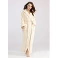 thumbnail image 3 of Women Fleece Hooded Bathrobe Soft Plush Full Length Long Spa Robe, 3 of 7