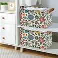 thumbnail image 2 of Yayeee Foldable Storage Basket for Shelves with Handles Set of 2 Waterproof Cloth Bins, Vibrant Floral, 2 of 7