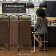 thumbnail image 5 of Red Lantern 4 ft. Short Fiber Weave Folding Screen - Dark Mocha - 4 Panels, 5 of 7