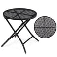 thumbnail image 2 of IVV Outdoor Folding Side Table, 18" Metal Patio End Table, Indoor Small Round Home Decorative Accent End Table Plant Stand, for Yard Balcony Garden Bedside (Black), 2 of 9