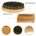 thumbnail image 2 of TSV Beard Brush and Mustache Comb Kit for Men, Boar Bristle Beard Brush, Wooden Grooming Comb, Bag Included, 2 of 8
