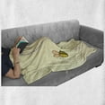 thumbnail image 6 of Honey Bee Soft Flannel Fleece Throw Blanket, Buzzing Flies Forming a Heart Drawn by Hand, Cozy Plush for Indoor and Outdoor Use, 50" x 70", Pale Yellow Champagne, by Ambesonne, 6 of 6