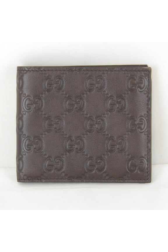 Pre-Owned GUCCI 1457540416 Bi-fold Wallet, Shima Leather, Brown, Women's