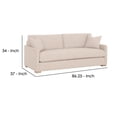 thumbnail image 5 of Benjara 86 Inch Fabric Upholstered Sofa with Track Armrests, Cream, 5 of 5