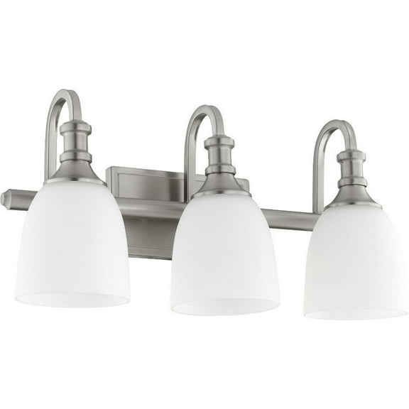Thornfield Mews 3 Light Vanity Light in Bailey Street Home Home Collection Style 20.25 inches Wide By 10.5 inches High-Satin Nickel Finish-Satin Opal