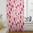 thumbnail image 6 of Red Pink Strawberry Sheer Curtains 54 Inches Long, Pink Lovely Summer Spring Fruit Light Filering Curtains, Breathable Simi Curtain Privacy Drapes for Kitchen Bathroom Small Window Treatment, 6 of 9