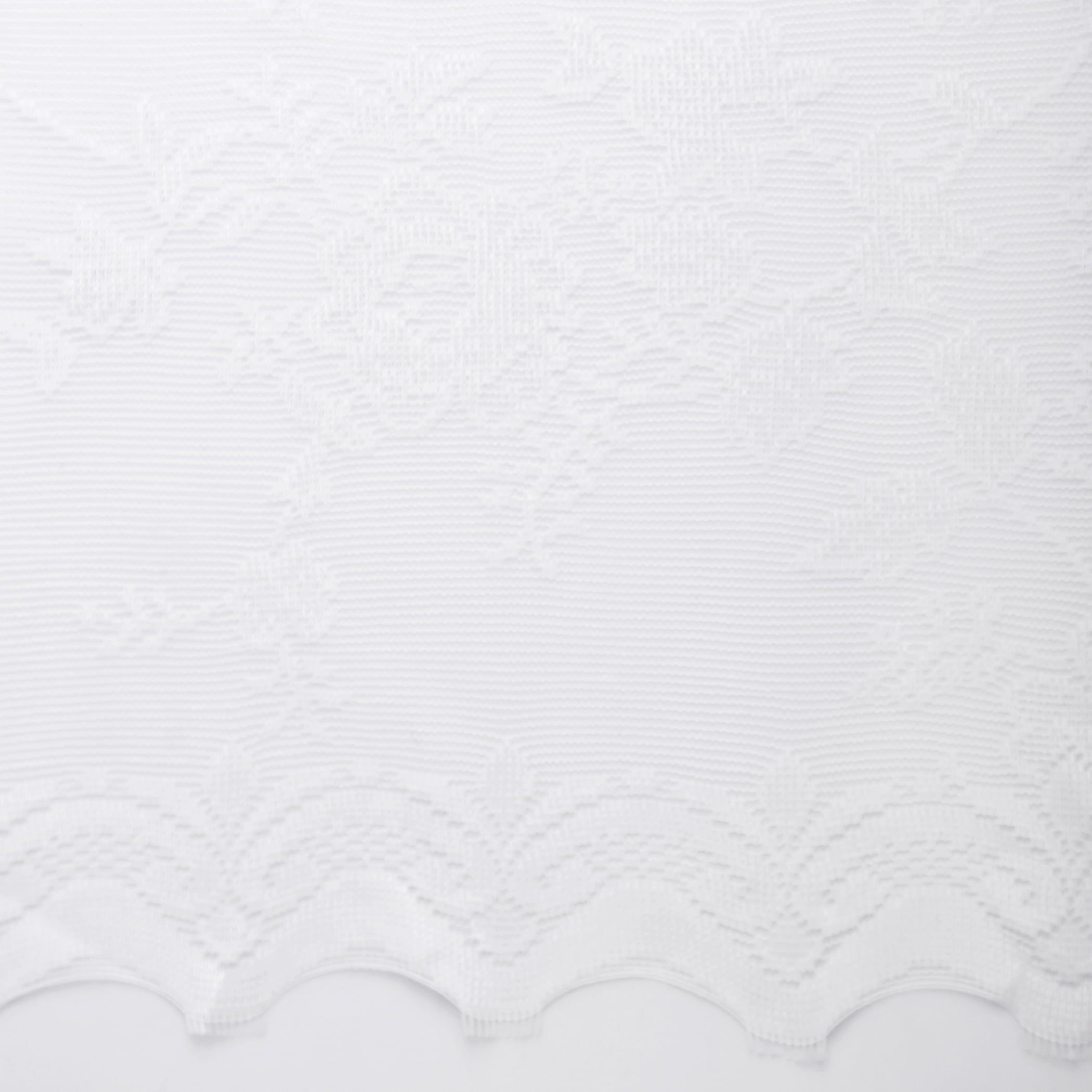 No. 918 Quinn Floral Lace Sheer Rod Pocket Kitchen Curtains, 58"x38", White