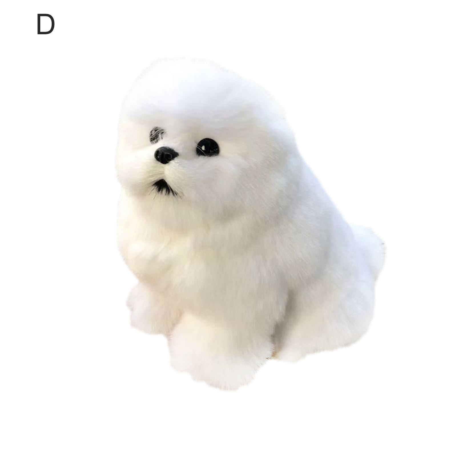 Realistic White Teddy Dog Plush Toy Stuffed Animal Soft Pet Doll Cute Kids Gift 