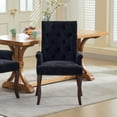 thumbnail image 2 of S-HOME Elegant Tufted Accent Dining Chair in Soft Chenille Fabric with Curved Solid Wood Legs, for Dining Room or Kitchen, Black, 2 of 18