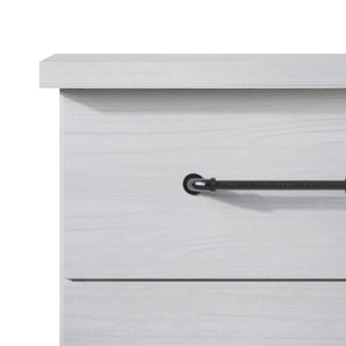 Home Design Herne Nightstand with 2 Spacious Drawers and Wide Surface, White, Easy Assembly