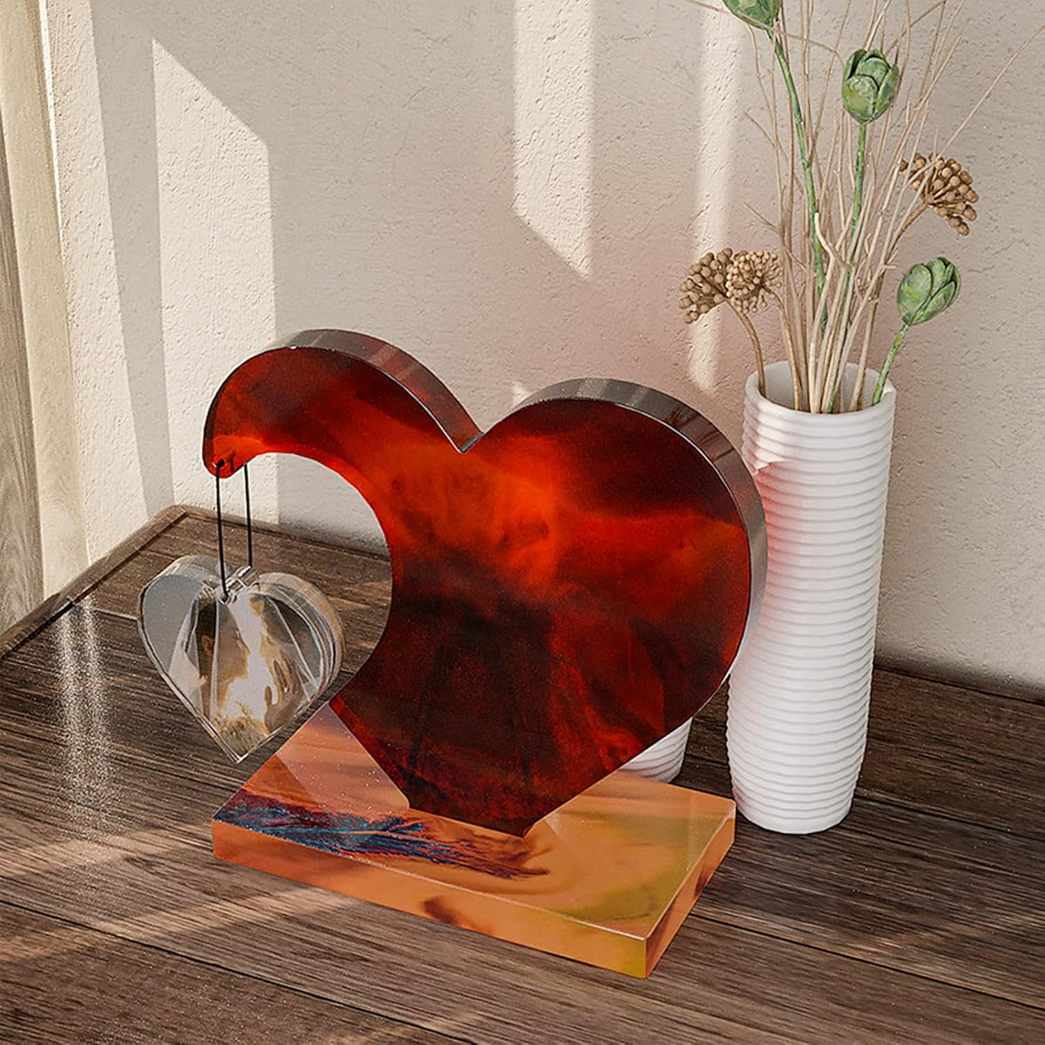 ABCISI 2 Pcs Photo Frame Resin Molds, Large Silicone Molds for Epoxy Resin, Heart Shape Picture Frame Resin Mold for DIY Personalized Photos Art Crafts Home Decor (Different Shapes)