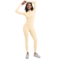 thumbnail image 4 of Women’s One-Piece Jumpsuit Full-Length Long Sleeve Zip Front Slim Fit Stretchy Active Bodysuit Yoga Workout Gym Training Athleisure Lounge Wear Soft Lightweight Trendy Essentials, 4 of 12