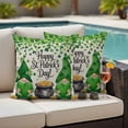 thumbnail image 4 of St. Patrick's Day Outdoor Waterproof Pillow Covers, Spring Lucky Shamrocks Gnomes Vintage Decorative Square Throw Pillowcase Sofa Cushion Sham for Patio/Couch/Chair, 18"x18" 2 Pack, 4 of 8