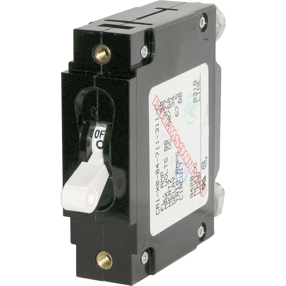 Blue Sea Systems 7250 Single Pole AC Circuit Breaker, 100 Amp, White
