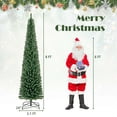 thumbnail image 3 of Costway 8 FT Pencil Christmas Tree with 671 Memory Wire Branch Tips 250 LED Lights for Home, 3 of 10