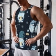 thumbnail image 5 of Lsque Gnome and Snowflakes Pattern Mens Tank Tops Muscle Athletic Quick Dry Sleeveless Workout Fitness T Shirts Beach Tank Top, Loose-fit Sleeveless Shirt for Men-Large, 5 of 7