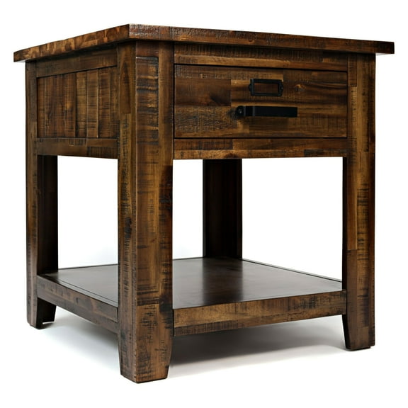Jofran Cannon Valley Distressed Industrial End Table