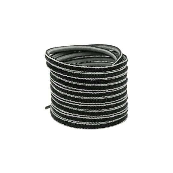 INSPIRE CHIC Oval Laces Two Colored Textured Stripes Shoe Laces for Sneakers 100cm/39.4" Black