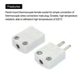 thumbnail image 4 of Uxcell K Type Thermocouple Wire Connectors Female Male Plug Adapter Temperature 650°C(1202°F) White with Green 1 Set, 4 of 6