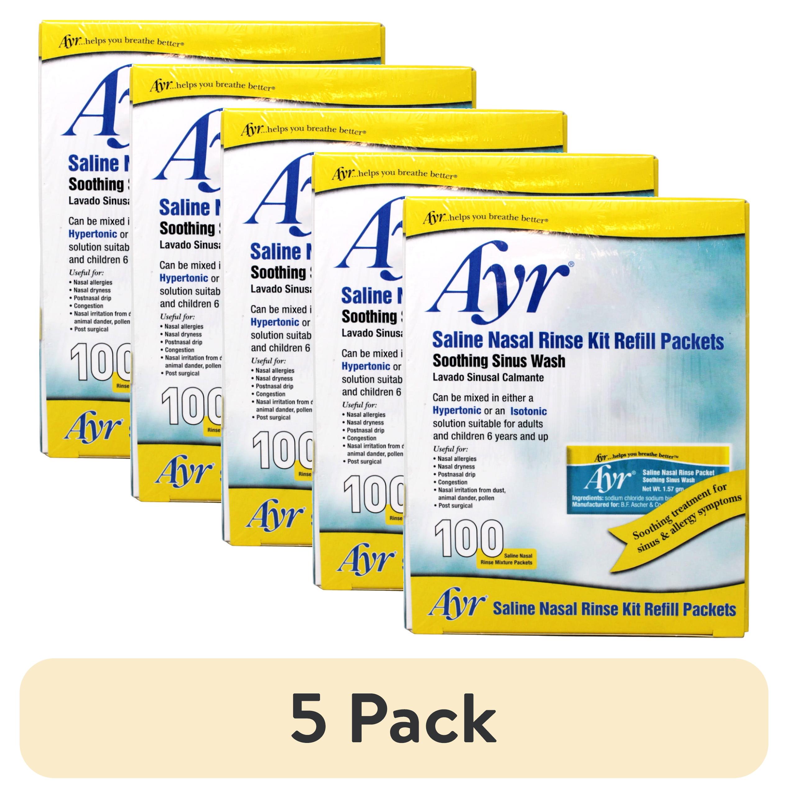(5 pack) Ayr Sinus Rinse Kit Refill Packets - 100 Count