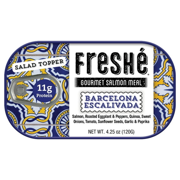 Freshe Barcelon Escalivada, Gourmet Salmon Meal, 4.25 Ounce Can