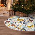 thumbnail image 6 of Daiia Flowers Butterfly Drawing Merry Christmas Tree Skirt , Xmas Large Lace-up Tree Skirt, Santa Snowflakes Rustic Home Decorations New Year Party Farmhouse Decor-30", 6 of 7