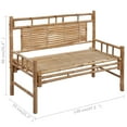 thumbnail image 4 of vidaXL Garden Bench with Cushion 120 cm Bamboo, 4 of 5