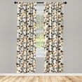 thumbnail image 3 of Ambesonne Leaves Curtains, Tropical Hawaiian Plantation, Pair of 28"x84", Champagne Multicolor, 3 of 5