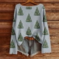 thumbnail image 2 of Christmas Sweaters for Women Funny Xmas Tree Print Hollow Knitted Blouses Holiday Casual Trendy Crew Neck Loose Fit Pullover Tops, 2 of 5