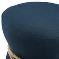 thumbnail image 3 of Beat Nautical Rope Upholstered Fabric OttomanBlue, 3 of 5