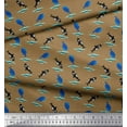 thumbnail image 2 of Soimoi Polyester Crepe Fabric Waves,Whale & Dolphin Ocean Printed Fabric 1 Yard 52 Inch Wide, 2 of 3